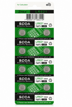 BATERIA  LR 621 / AG1 / LR620 / LR621 / LR60 364  CARTELA  10 PEÇAS