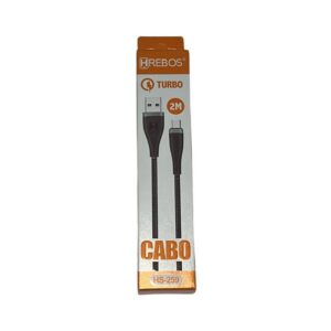 CABO TURBO REFORÇADO - P/ TYPE-C 2M HREBOS