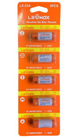 BATERIA ALCALINA 23A - 12V CARTELA COM 5UN LEHMOX