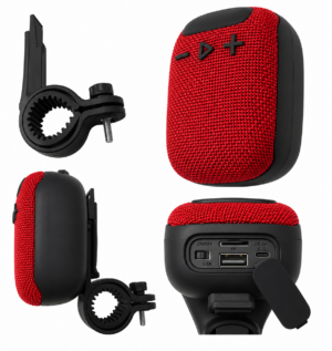 CAIXA DE SOM BLUETOOTH COM SUPORTE PARA BICICLETA / MOTO 30W COR PRETA ALTOMEX