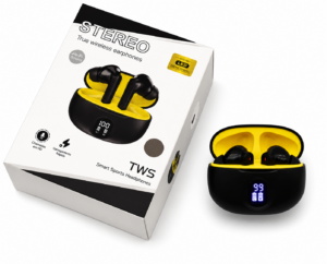 FONE DE OUVIDO SEM FIO TWS BLUETOOTH 5.4 COM DISPLAY DE ENERGIA LED ESPORTIVO COM MICROFONE