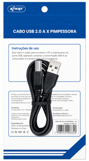 CABO DE IMPRESSORA ( EPSON LEXMARK HP BROTHER ) KNUP