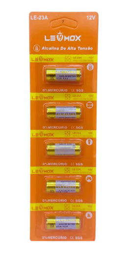 BATERIA ALKALINE 27A - 12V CARTELA COM 5UN LEHMOX
