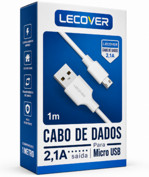 CABO DE DADOS LECOVER MICRO USB - BRANCO
