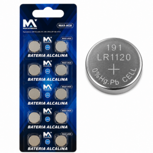 BATERIA ALCALINA AG8 / LR1120 1.5V 10 UNIDADES MAXMIDIA